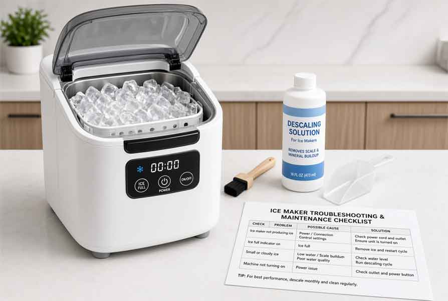 How to Clean a Countertop Ice Maker During Troubleshooting